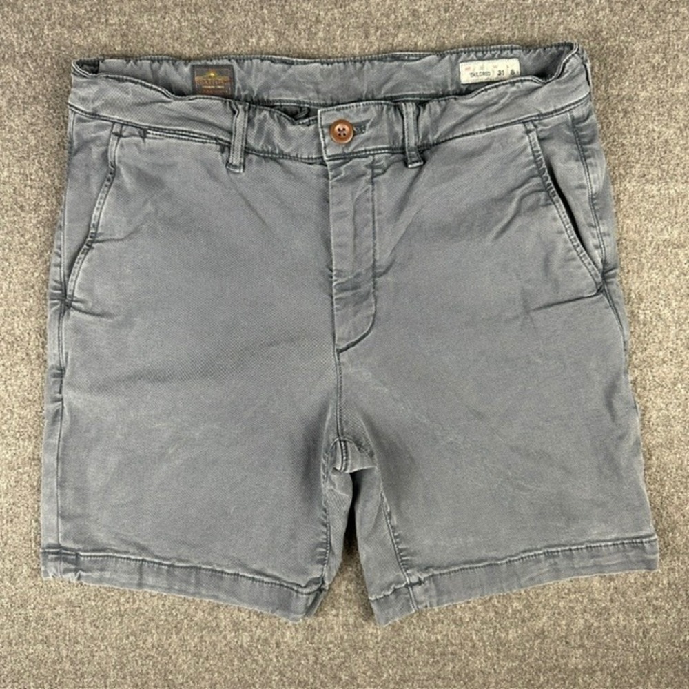 Faherty Coastline Premium Chino Shorts Mens 31 Tailored Fit Grey 7 Inch Inseam